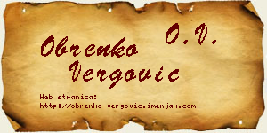 Obrenko Vergović vizit kartica